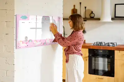 Popisovatelná magnetická tabule týdenní plánovač pro děti