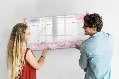 Popisovatelná magnetická tabule týdenní plánovač pro děti