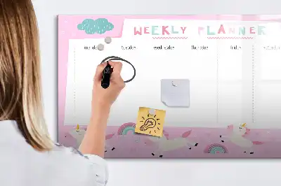 Popisovatelná magnetická tabule týdenní plánovač pro děti