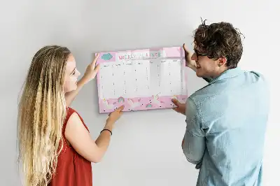 Popisovatelná magnetická tabule týdenní plánovač pro děti