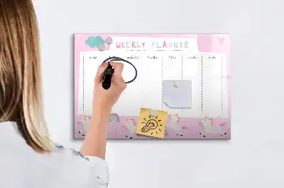 Popisovatelná magnetická tabule týdenní plánovač pro děti