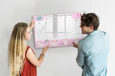 Popisovatelná magnetická tabule týdenní plánovač pro děti