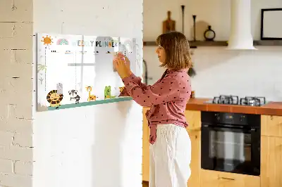 Magnetická kreslící tabule týdenní plánovač se zvířaty