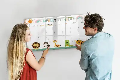 Magnetická kreslící tabule týdenní plánovač se zvířaty