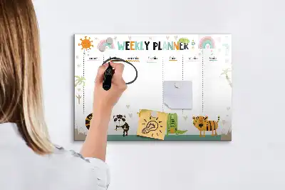 Magnetická kreslící tabule týdenní plánovač se zvířaty