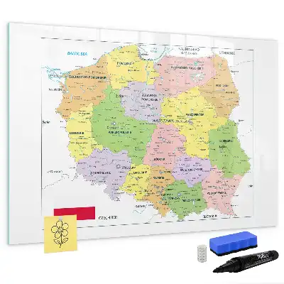 Mapa Polska popisovatelná magnetická tabule