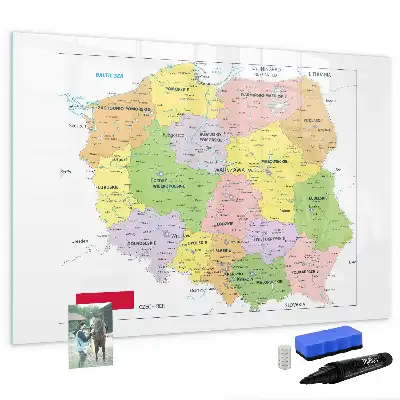 Mapa Polska popisovatelná magnetická tabule