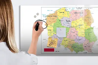 Mapa Polska popisovatelná magnetická tabule
