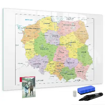 Mapa Polska popisovatelná magnetická tabule