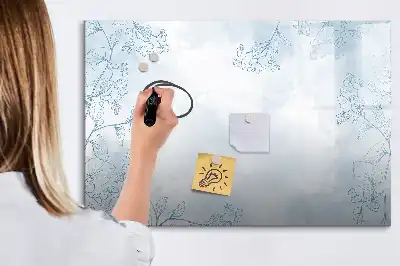 Magnetická kreslící tabule s motivem skici rostlin