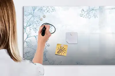 Magnetická kreslící tabule s motivem skici rostlin