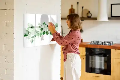 Popisovatelná magnetická tabule s motivem větviček rostliny