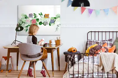 Popisovatelná magnetická tabule s motivem větviček rostliny