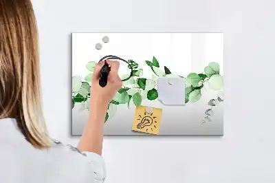 Popisovatelná magnetická tabule s motivem větviček rostliny