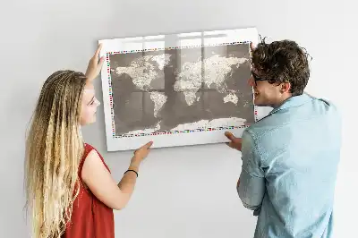 Magnetická kreslící tabule hnědá mapa světa