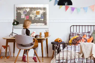 Magnetická kreslící tabule hnědá mapa světa
