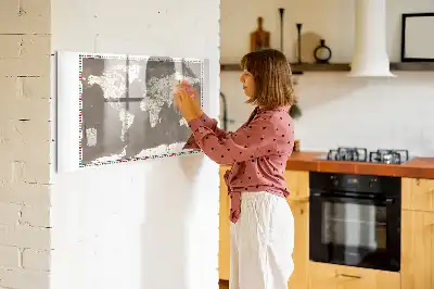 Magnetická kreslící tabule hnědá mapa světa