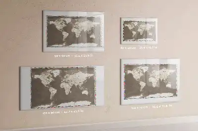 Magnetická kreslící tabule hnědá mapa světa