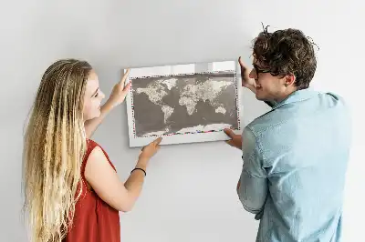 Magnetická kreslící tabule hnědá mapa světa