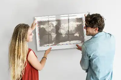 Magnetická kreslící tabule hnědá mapa světa