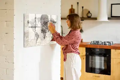 Magnetická popisovatelná tabule s motivem mapy světa