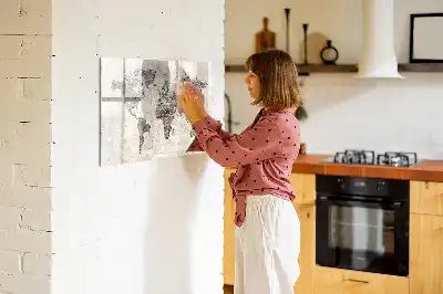 Magnetická popisovatelná tabule s motivem mapy světa