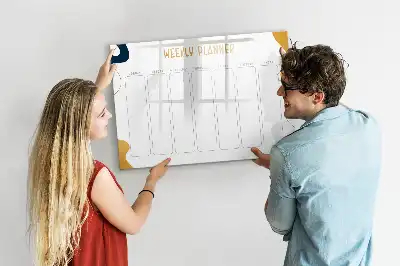 Magnetická kreslící tabule týdenní plánovač