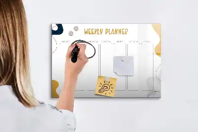 Magnetická kreslící tabule týdenní plánovač