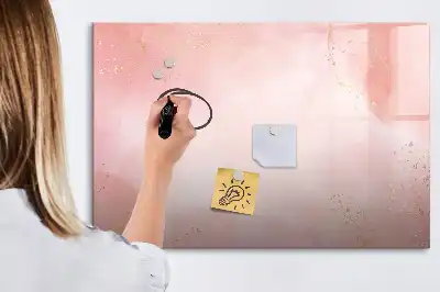 Popisovatelná magnetická tabule v designu růžového mramoru