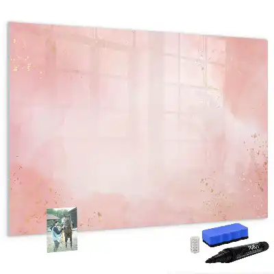 Popisovatelná magnetická tabule v designu růžového mramoru