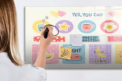 Školní plánovač popisovatelná magnetická tabule