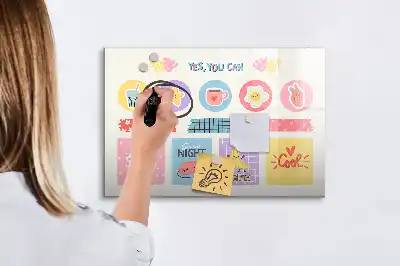 Školní plánovač popisovatelná magnetická tabule