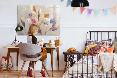 Magnetická kreslící tabule s motivem akvarelových rostlin