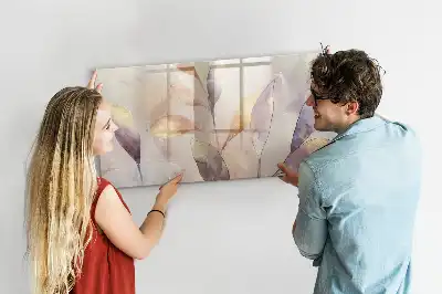 Magnetická kreslící tabule s motivem akvarelových rostlin