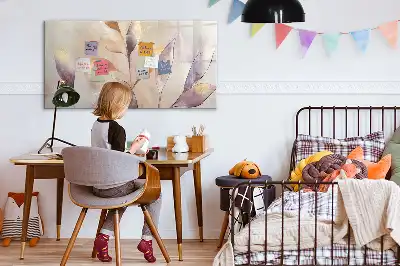 Magnetická kreslící tabule s motivem akvarelových rostlin