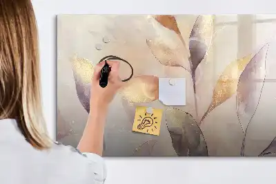 Magnetická kreslící tabule s motivem akvarelových rostlin