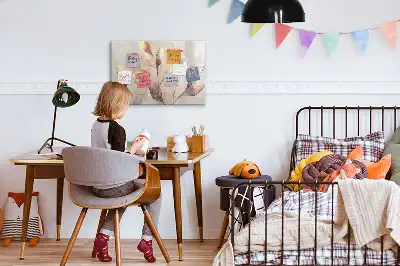 Magnetická kreslící tabule s motivem akvarelových rostlin