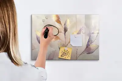 Magnetická kreslící tabule s motivem akvarelových rostlin