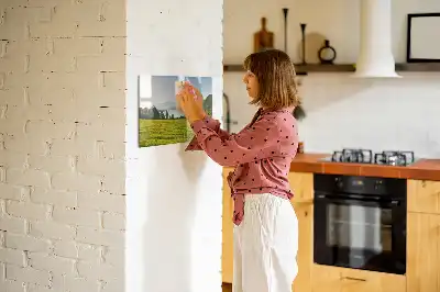 Popisovatelná magnetická tabule s motivem hory a pole