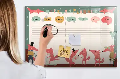 Magnetická kreslící tabule týdenní plánovač pro děti