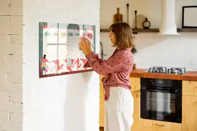 Magnetická kreslící tabule týdenní plánovač pro děti