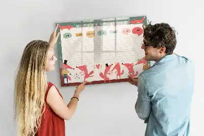 Magnetická kreslící tabule týdenní plánovač pro děti
