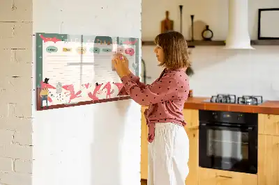 Magnetická kreslící tabule týdenní plánovač pro děti