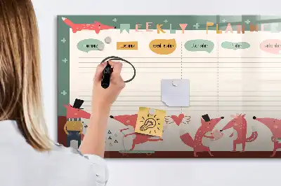 Magnetická kreslící tabule týdenní plánovač pro děti