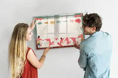 Magnetická kreslící tabule týdenní plánovač pro děti