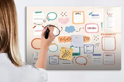 Popisovatelná magnetická nástěnka v barevném provedení pro plánování snů