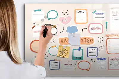 Popisovatelná magnetická nástěnka v barevném provedení pro plánování snů