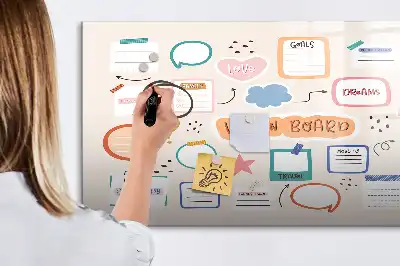 Popisovatelná magnetická nástěnka v barevném provedení pro plánování snů