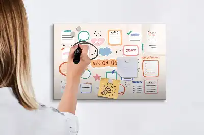 Popisovatelná magnetická nástěnka v barevném provedení pro plánování snů
