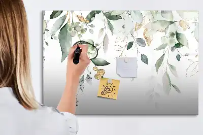 Popisovatelná magnetická tabule s motivem listů rostlin